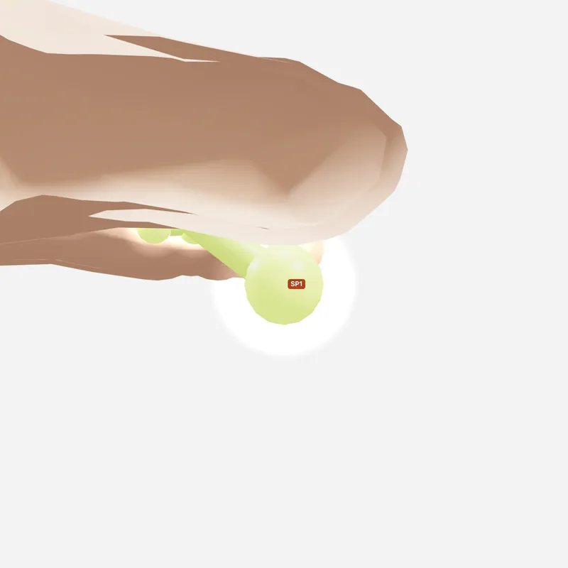 Huyệt Ẩn Bạch — trên da