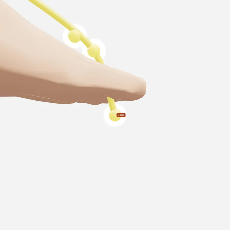 Huyệt Lệ Đoài — trên da
