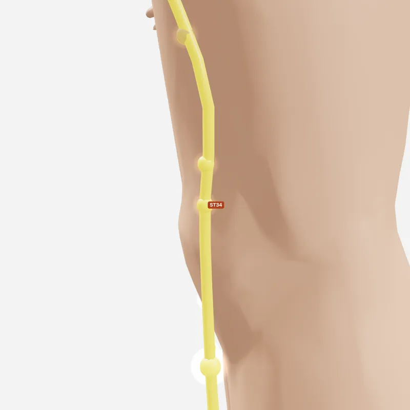 Huyệt Lương Khâu — trên da