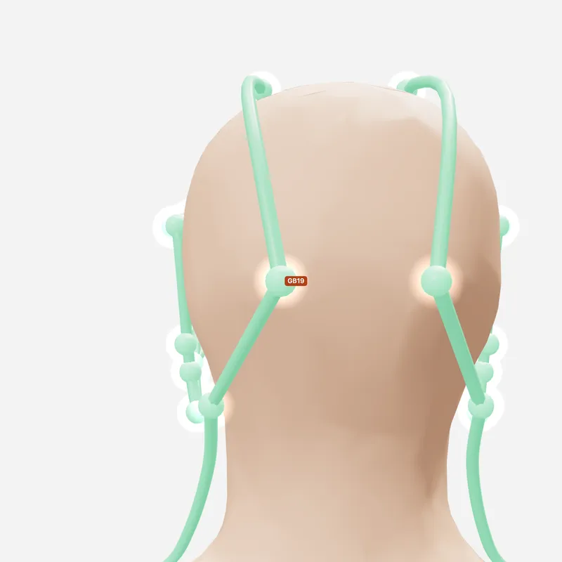 Huyệt Não Không — trên da