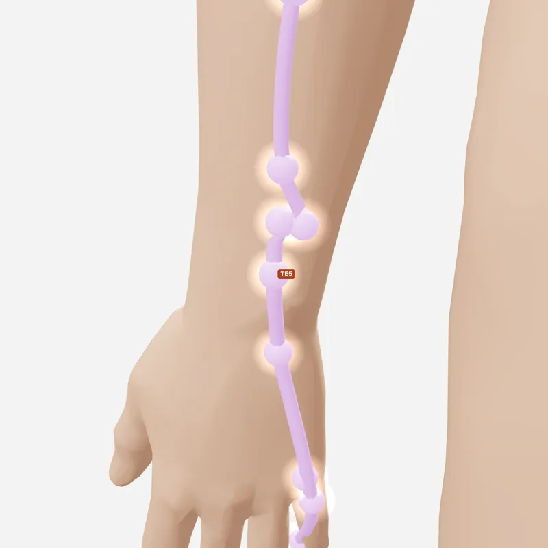Huyệt Ngoại Quan — trên da