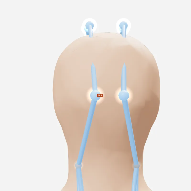 Huyệt Ngọc Chẩm — trên da