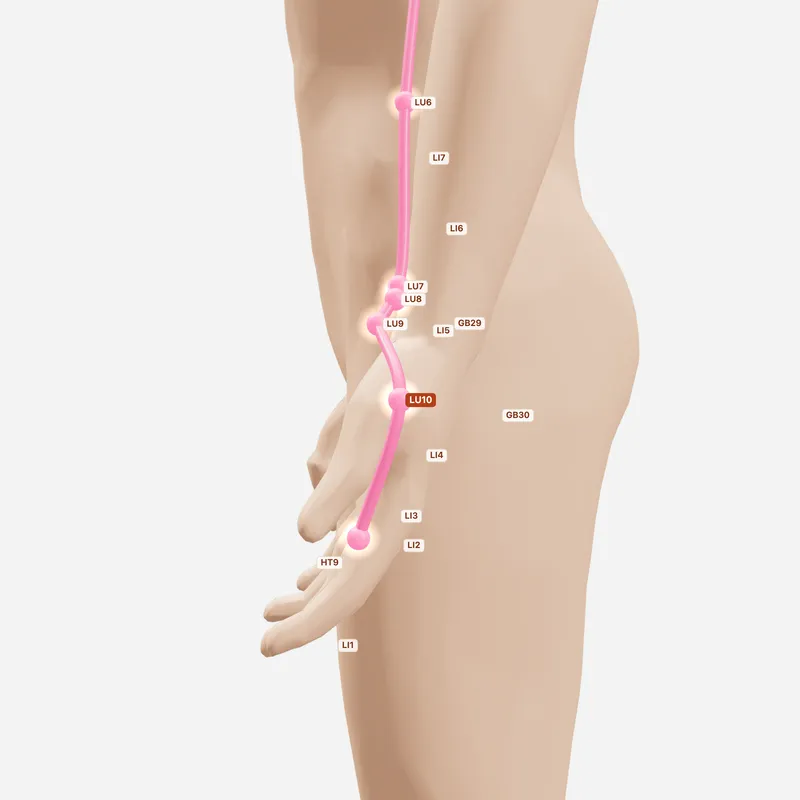 Huyệt Ngư Tế — huyệt lân cận
