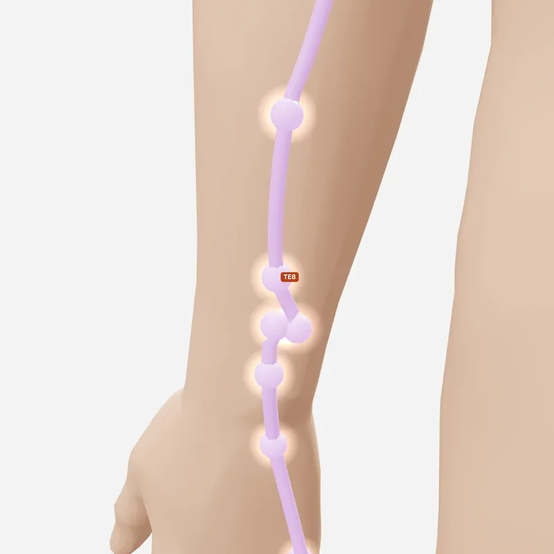 Huyệt Tam Dương Lạc — trên da