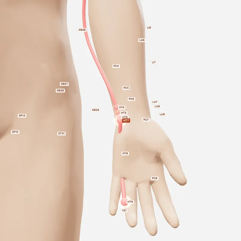 Huyệt Thần Môn — huyệt lân cận