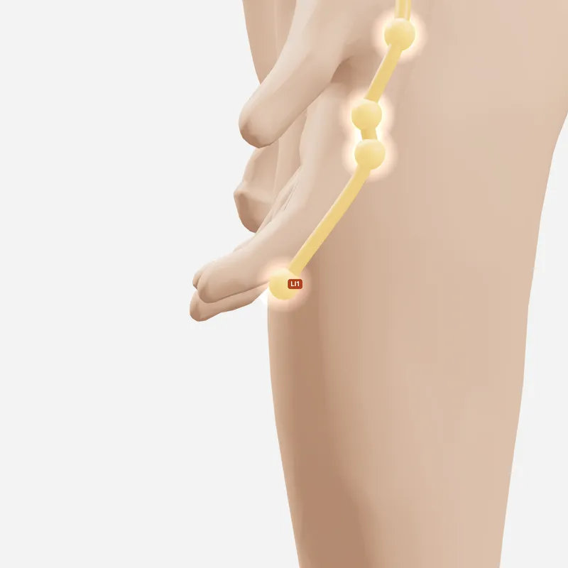 Huyệt Thương Dương — trên da