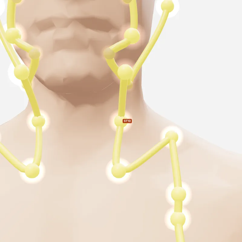 Huyệt Thủy Đột — trên da