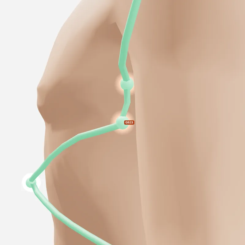 Huyệt Triếp Cân — trên da