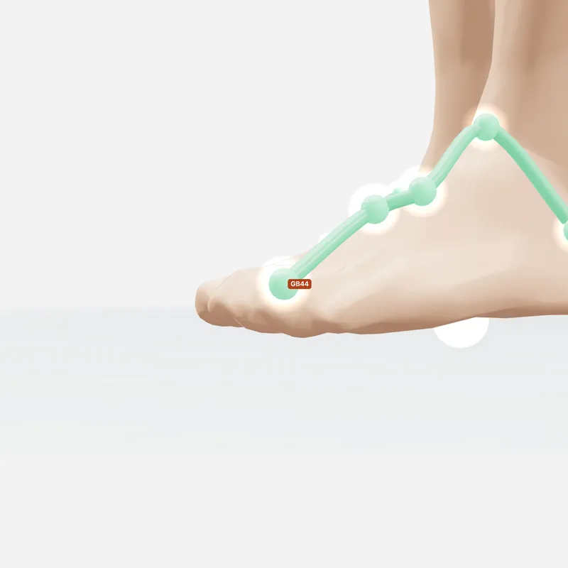 Huyệt Túc Khiếu Âm — trên da